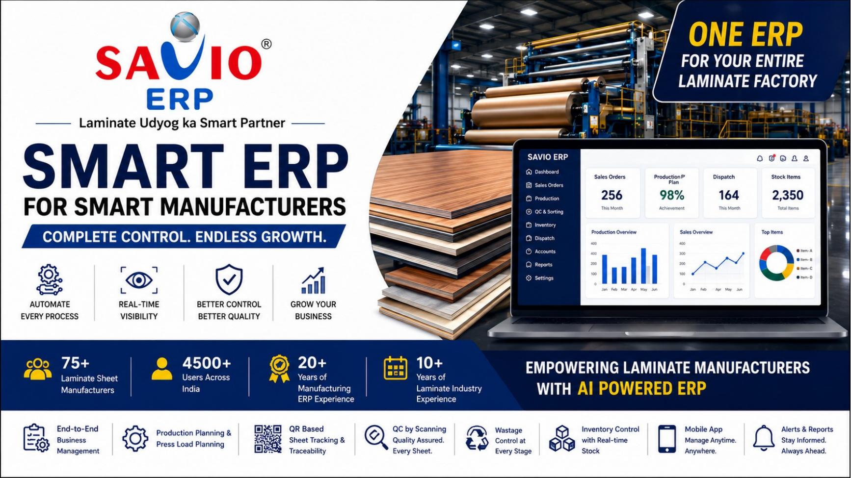 SAVIO ERP presentation slide 9