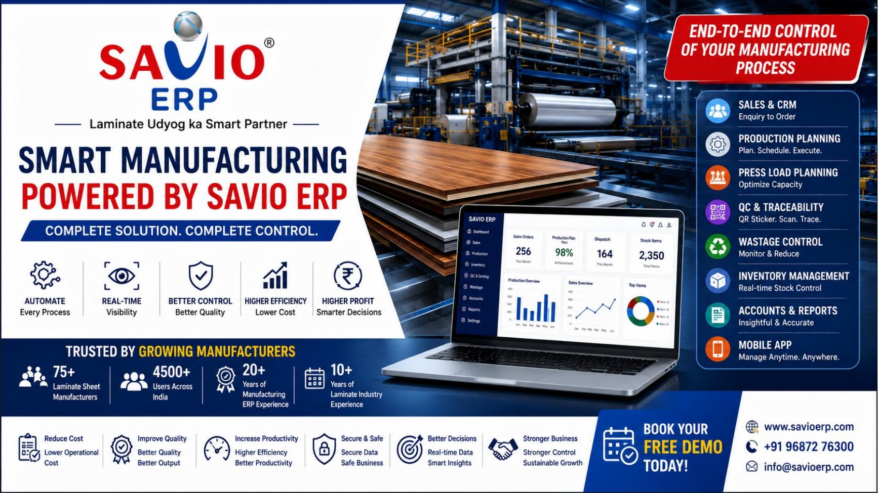 SAVIO ERP presentation slide 11