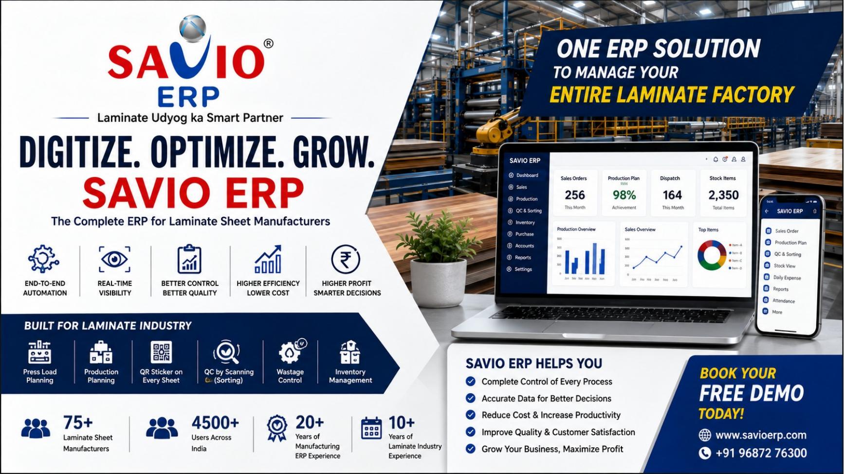 SAVIO ERP presentation slide 12
