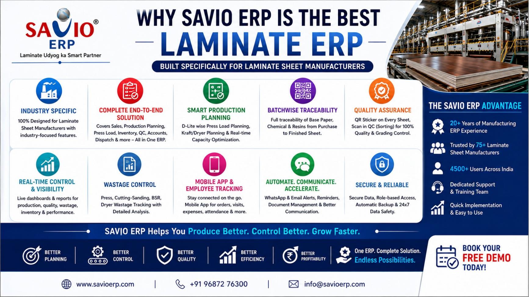 SAVIO ERP presentation slide 13