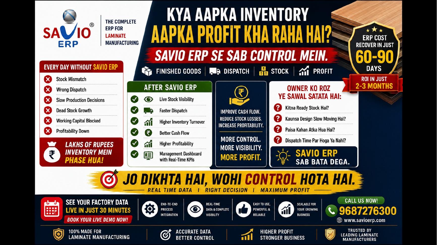 SAVIO ERP presentation slide 33