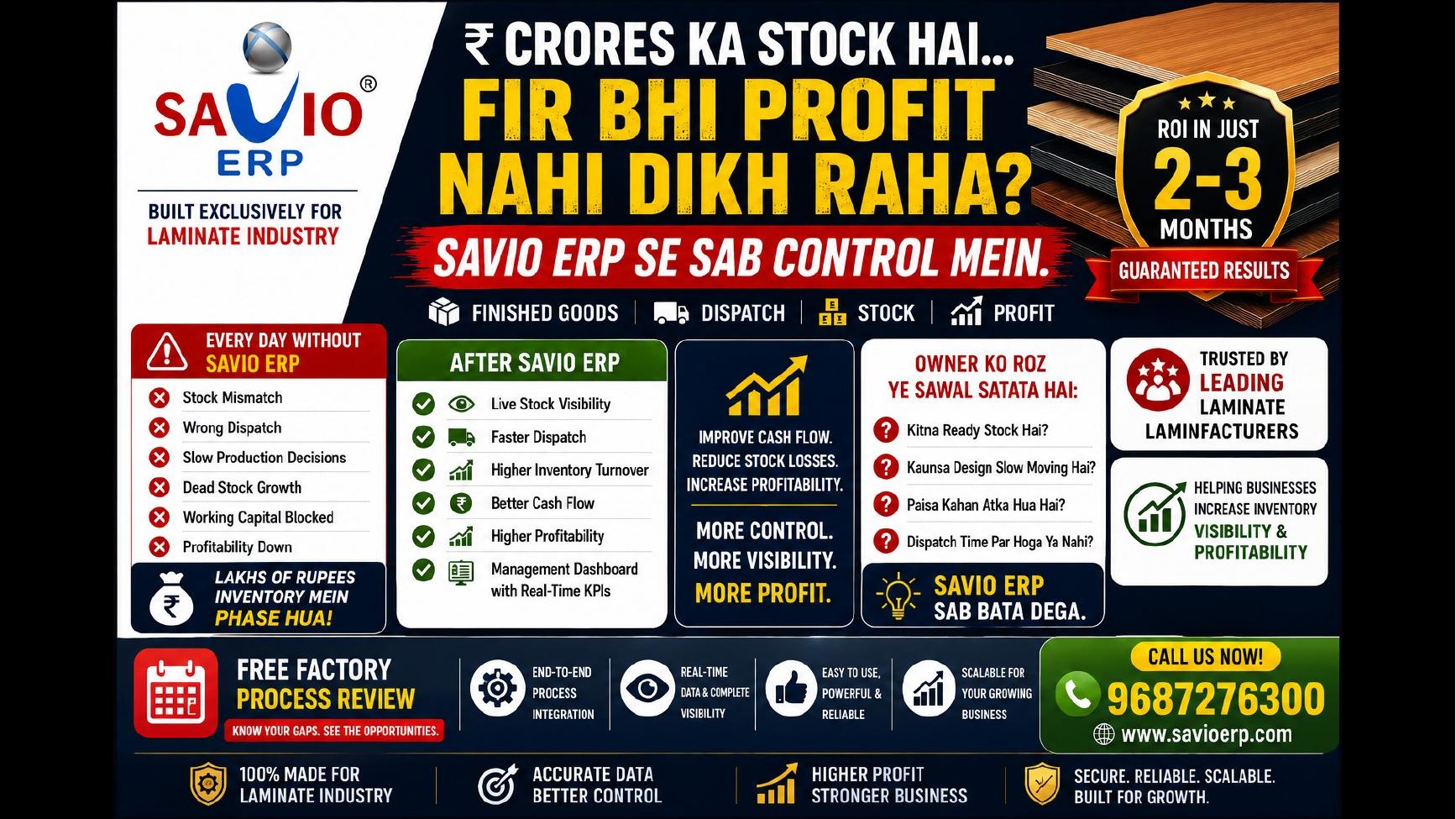 SAVIO ERP presentation slide 34